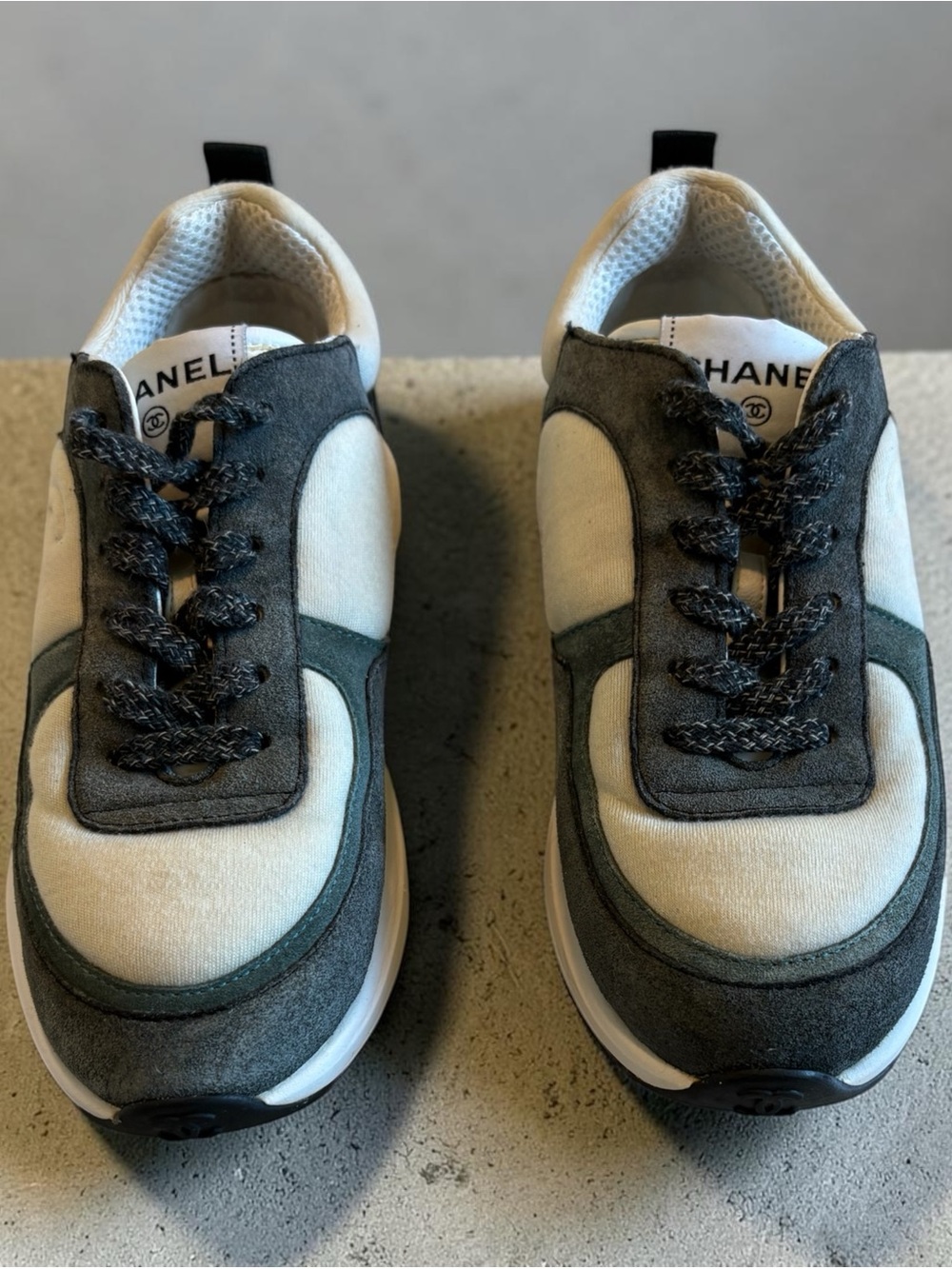 CHANEL Women’s Sneakers, two tone green from 2024 collection. Open to offers! 😊 - Picture 2 of 15